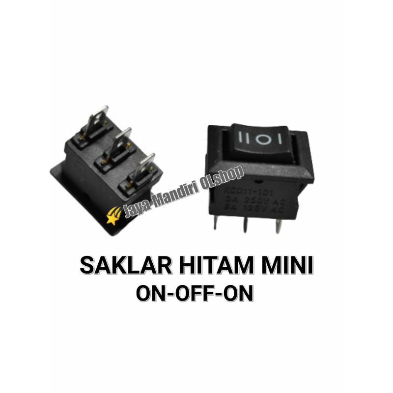 SAKLAR HITAM MINI ON-OFF-ON 3PIN/ SWITCH HITAM MINI ON-OFF-ON 3 KAKI