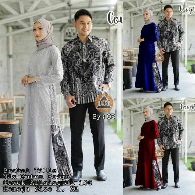 COUPLE BATIK GAMIS BROKAT ZAHRA COUPLE KONDANGAN