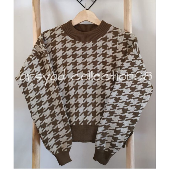 SWEATER RAJUT MOTIF BATIK / BLOUS ATASAN TERBARU