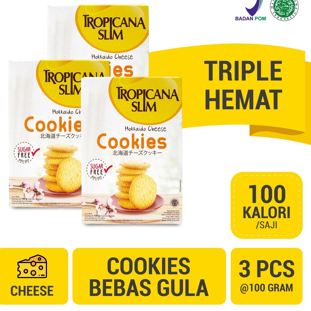 

Terkini FTVWH Tropicana Slim Hokkaido Cheese Cookies 100 gr x 3 Pcs 82 Baru