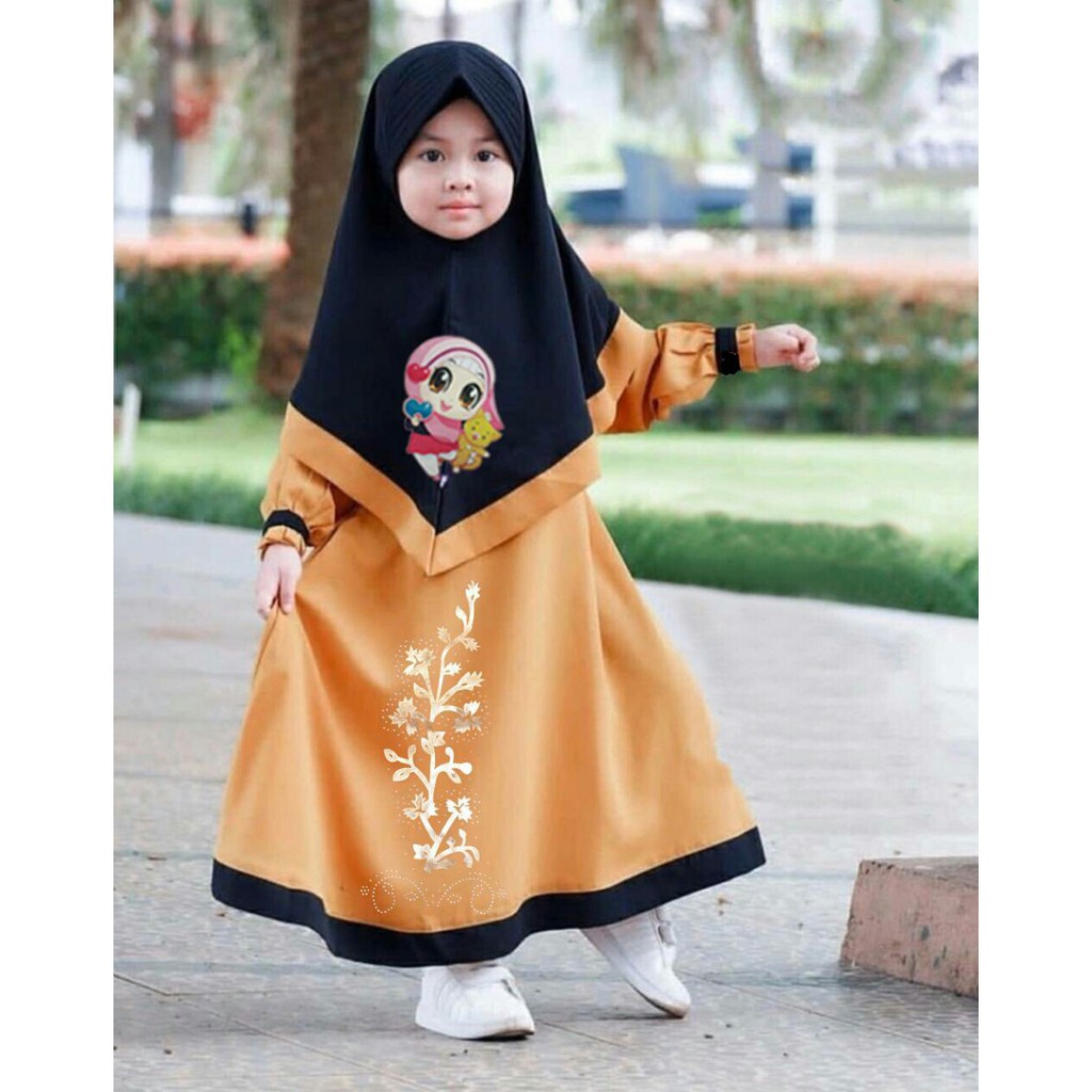 HOPYLOVY - Gamis Anak Perempuan Lampu LED bahan Baloteli Amira Kids