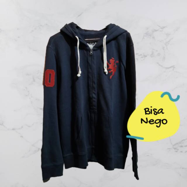 Hoodie Giordano Rugby Zipper Size M fit L Original Second Branded