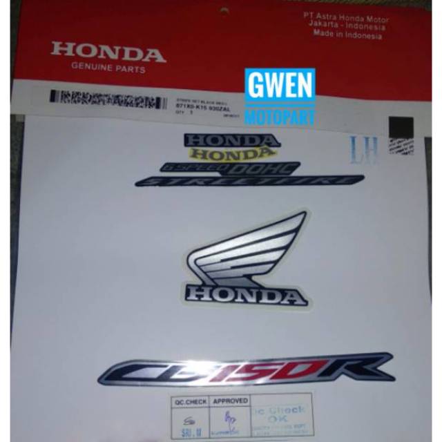 Sticker Stiker List Body Hitam Merah Red Black New CB150R CB 150R Streetfire Orisinil