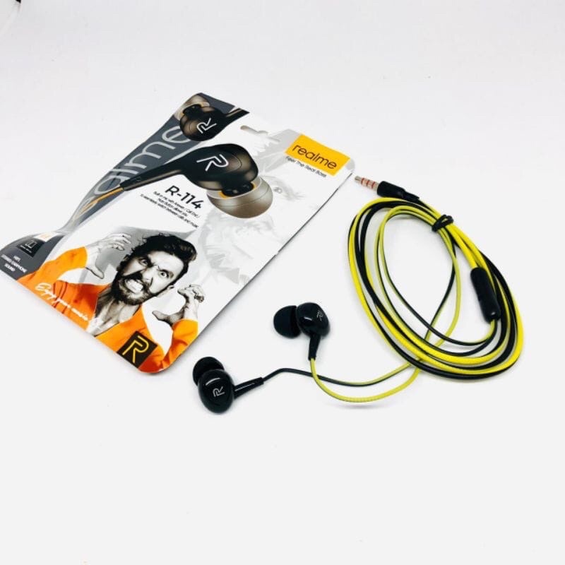 Earphone Realme Buds 2 R-114/R-111/R50 Feel The Real Bass Handsfree R114 Universal +Mic Headset T111