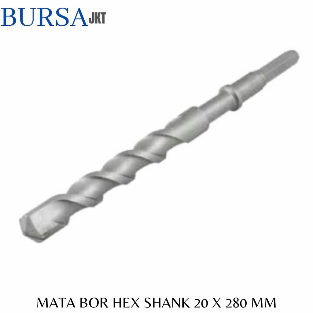 HEX SHANK BATU BETON PANJANG 280 MM TWIST TIP GUN BOR LISTRIK DRILL BIT 10 - 25 MM