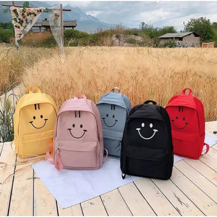 DT123 - Tas Anak sekolah TK/SD/SMP Baby Bag Tas Ransel Anak Sekolah Karakter perempuan Tas Karakter Emoji