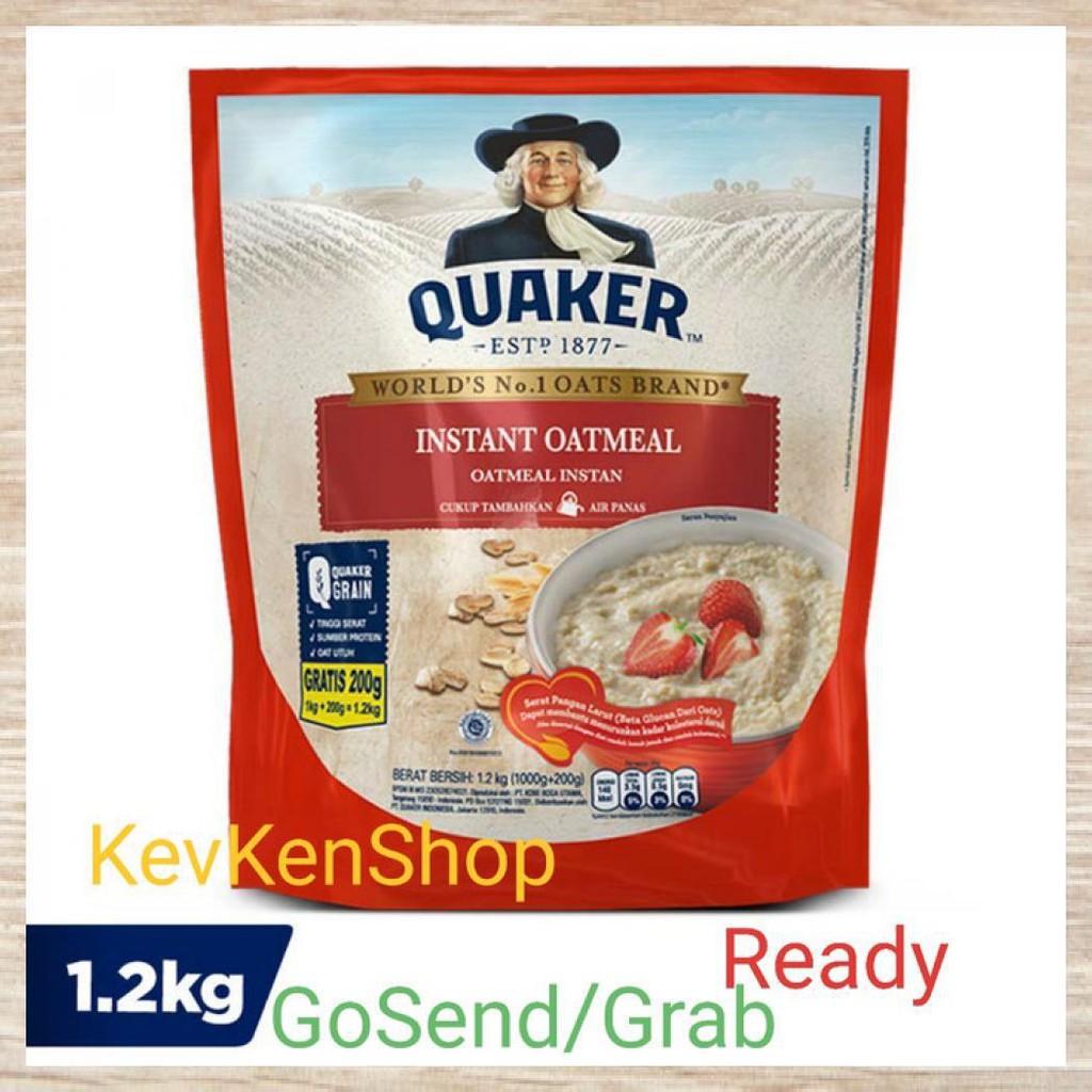 

QUAKER OAT INSTANT OATMEAL SEREAL 1200 GRAM MERAH 1,2 KG BPOM RI
