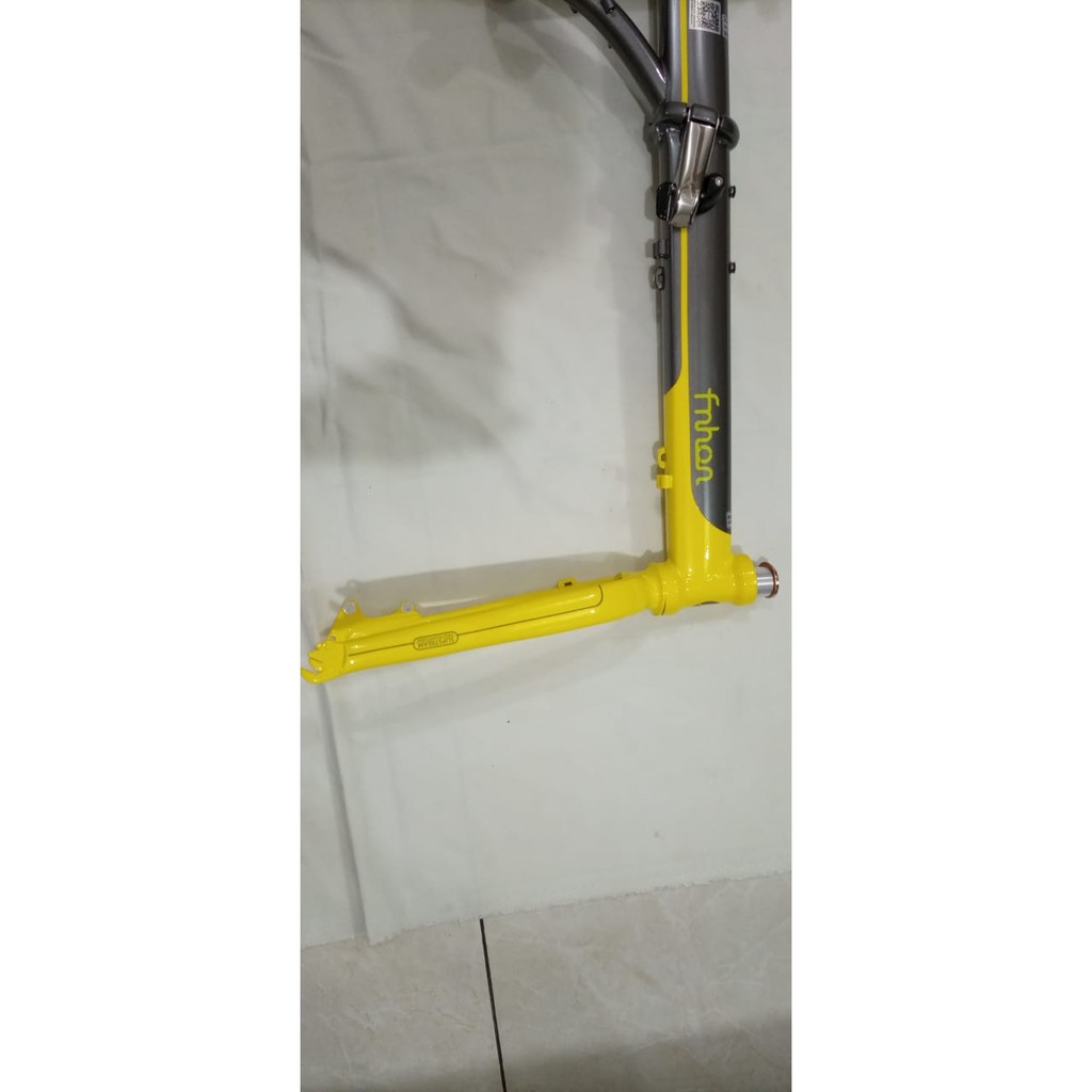 Frame Fork Hp FNHON Storm Discbrake Kuning Abu Yellow And Grey Disc brake DB Chromoly not Blast Gust