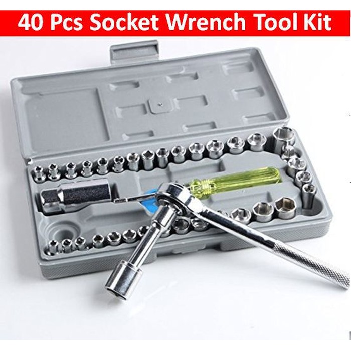 KUNCI SHOCK SOCKET - KUNCI SOK WRENCH SET 40 IN 1 - KUNCI SHOCK PAS