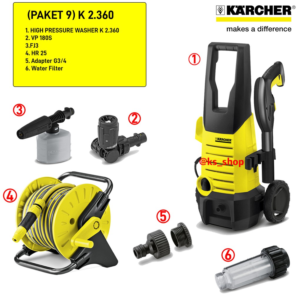 Karcher K2 360 - Karcher K2.360 - Karcher K 2.360 - Karcher High Pressure Cleaner K2360 Paket 3