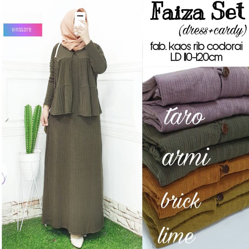 FAIZA SET DRESS DAN CARDI BY VIN STORE