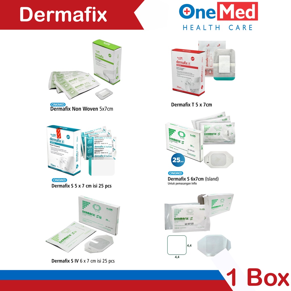 Plester Non Woven Dermafix 5x7cm 6x7cm S IV T isi 25 Onemed