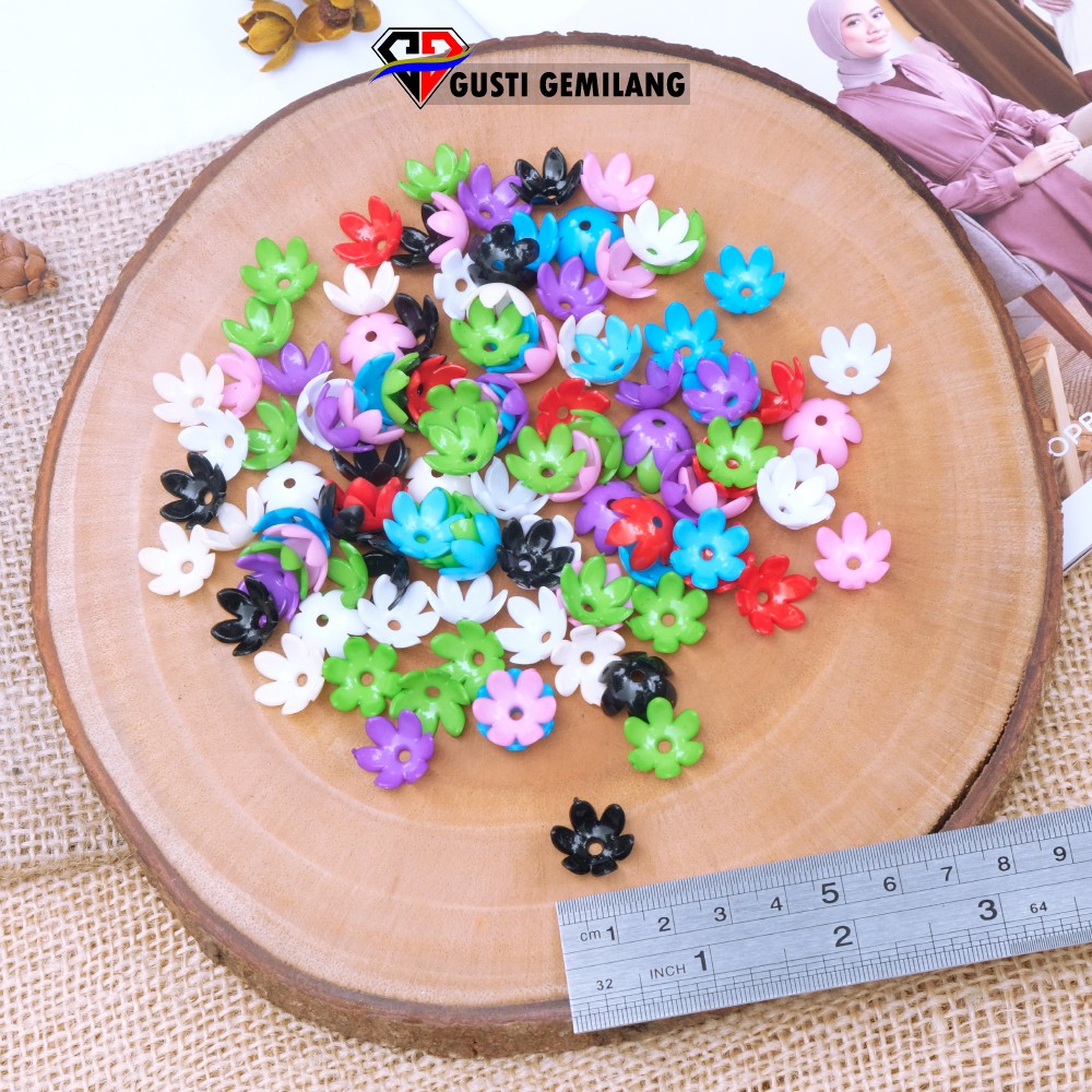 Isi 12pcs Bahan Bros Craft Bunga Mangkok Mini Wanita