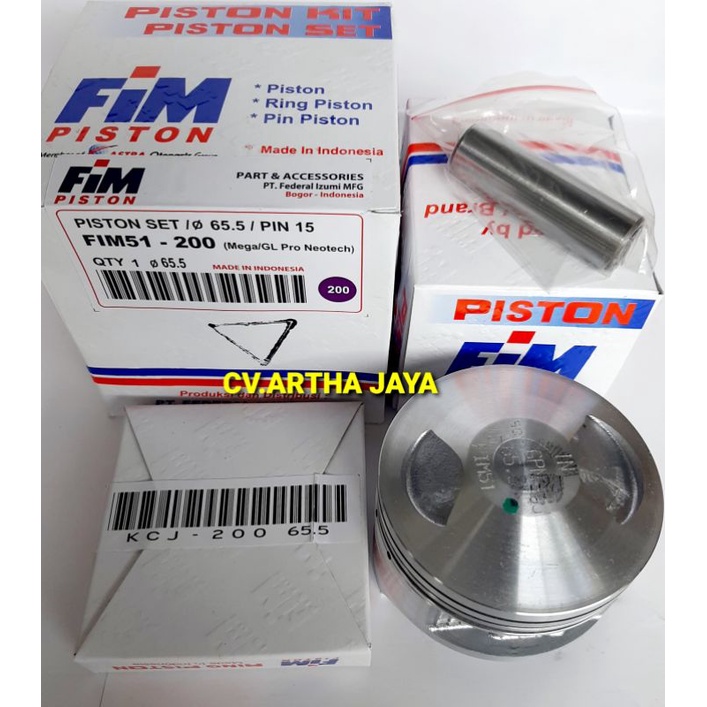 PISTON KIT FIM FIM51 HONDA MEGA PRO / GL PRO NEOTECH / MEGAPRO / MP ( 63,5 / 64 / 64,5 / 65 / 65,5 / 66 / 66,5 ) ( STD / 050 / 100 / 150 / 200 / 250 / 300 ) ( PEN 15 / PIN 15 )-2