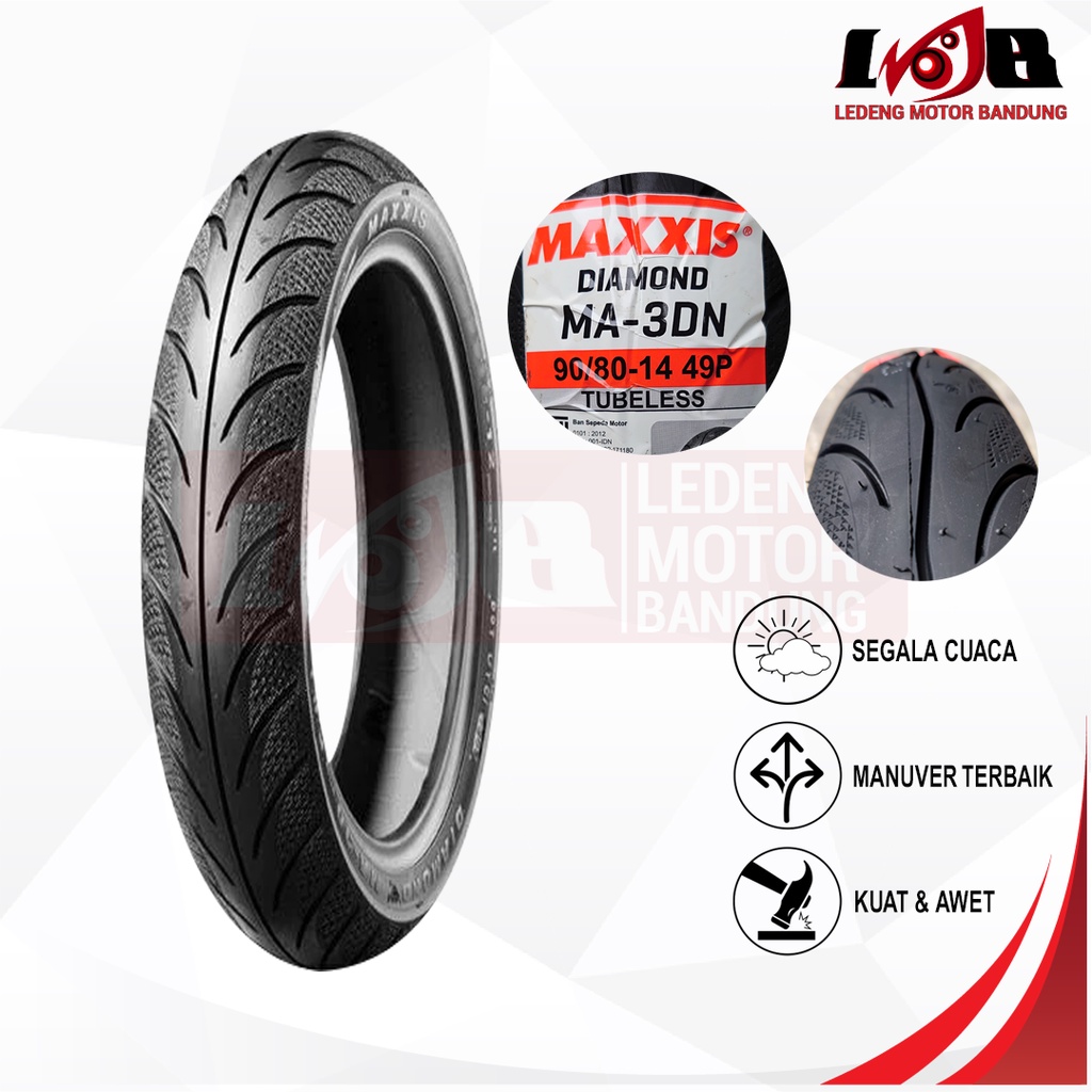 Maxxis 90/80-14 MA3DN Ban Tubeless Motor Matic Matik MA 3DN