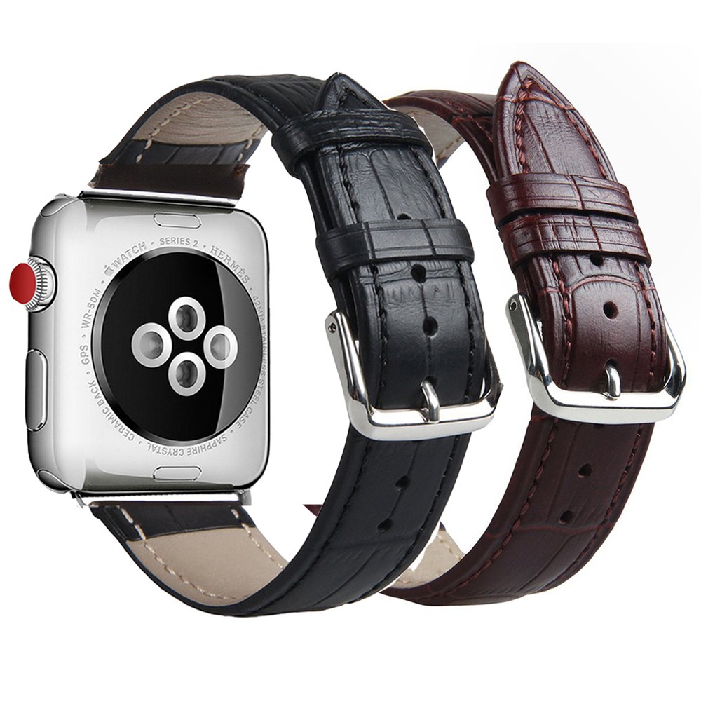 Strap untuk Apple Watch IWO HW 49 45 44 42 41 40 38mm Tali Jam Tangan Strap Kulit Crocodile Leather Iwatch Series 1 2 3 4 5 6 7 8 9 ULTRA SE