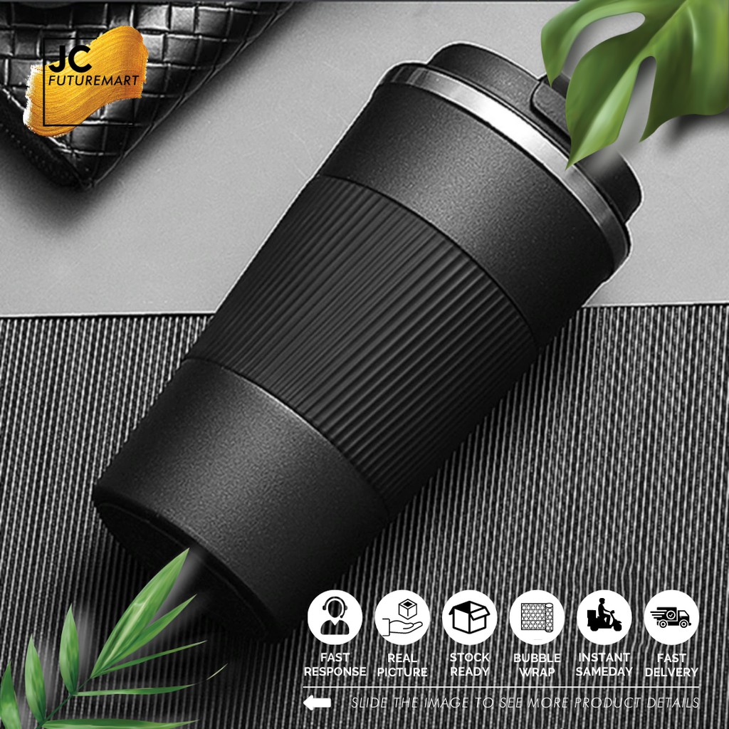 TUMBLER KOPI 380ML - RUBBER GRIP STAINLESS STEEL VACUUM MUGS