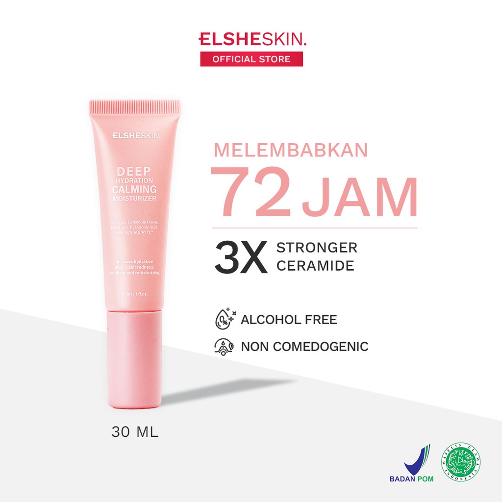 ElshSkin Deep Hydration Calming Moisturizer - 30ml Ceramide (Melembapkan 72 Jam) Skin Barrier Moisturizer