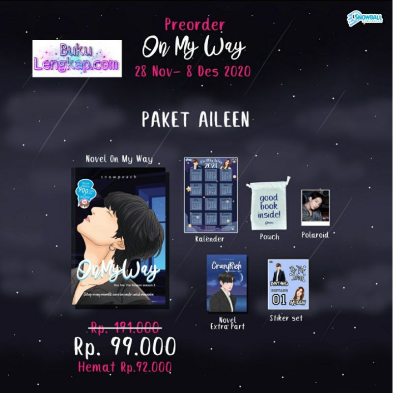 buku novel on my way - Snowpeach original