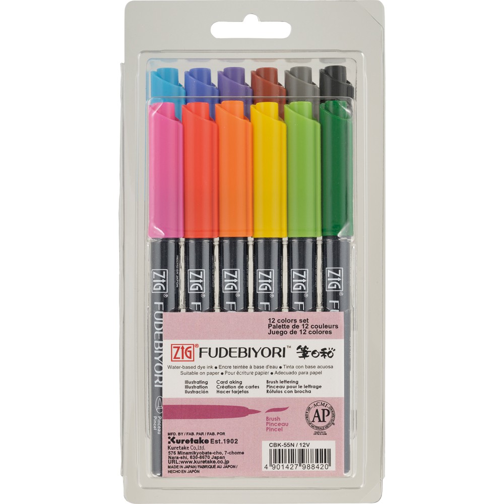 

ZIG KURETAKE BRUSH FUDEBIYORI CBK-55/12V 12 COLORS