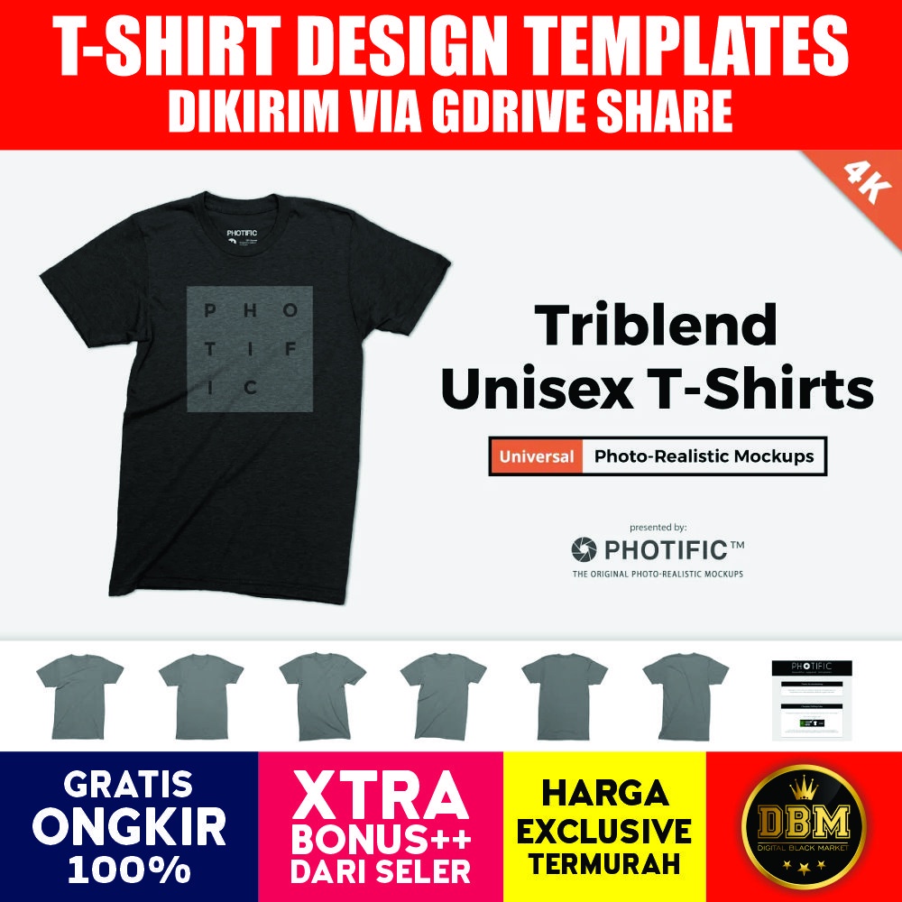 T-Shirt Unisex Mockups Set - Photoshop