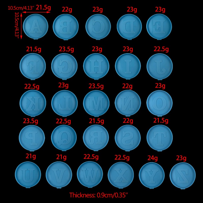 SIY  26 Letters Coaster UV Crystal Epoxy Mold Cup Mat Mug Pad Resin Silicone Mould
