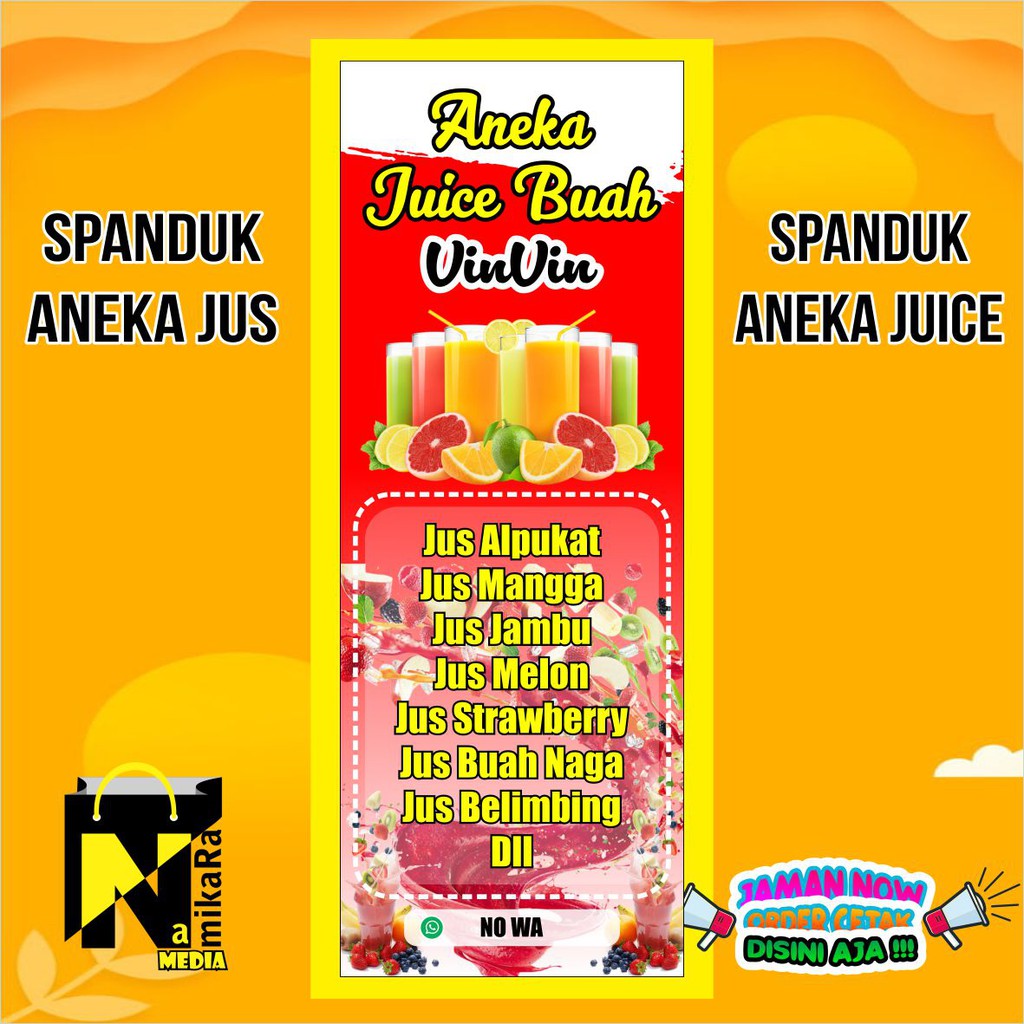 Spanduk Banner Backdrop Aneka Jus / Juice / Banner Jual Aneka  Jus / Juice / Spanduk Aneka Jus / Spa