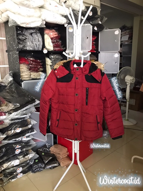 READY INDONESIA LOGAN Men Winter Coat Pria Jacket mantel cowok musim dingin jaket jumbo merah