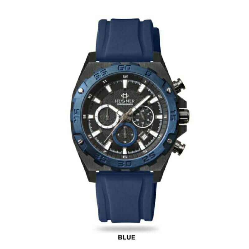 Jam tangan Hegner 1671 Tali Rubber Original Pria