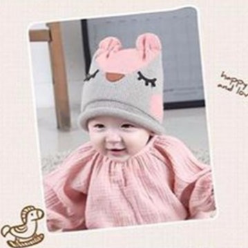 Kupluk Happy Cat Grey | topi anak murah | termurah