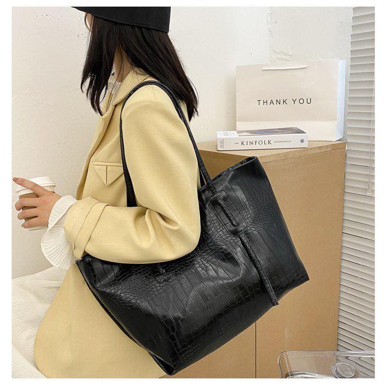 Totebag import /tas croco fashion wanita simple #B003