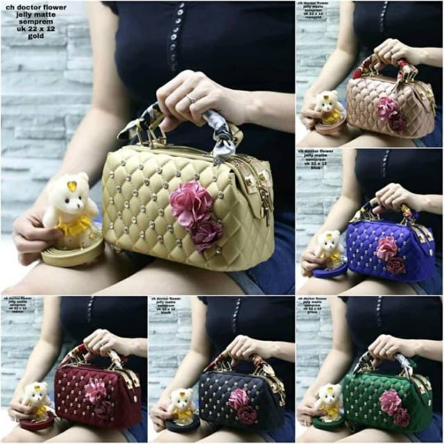 Tas import murah jelly matte doctor full diamond tas branded