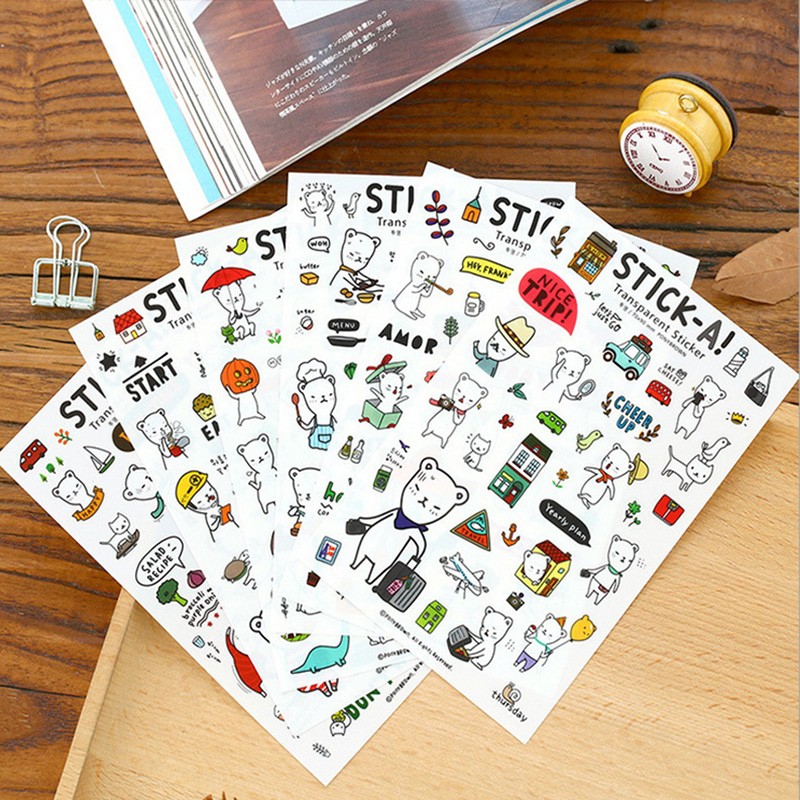 STICKA BUHA BEAR DIARY DECO STICKERS STIKER  GAMBAR 