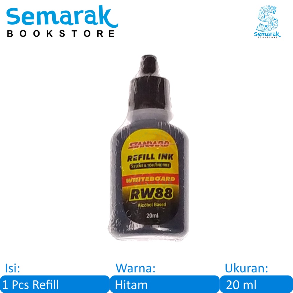 

Standard RW88 Refill Whiteboard Isi Spidol W88 20 ml - Hitam