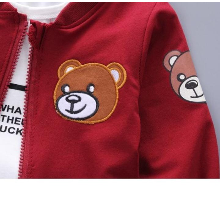 JAKET ANAK TERBARU/SETELAN 3 IN 1 MOTIF TEDDY/PAKAIAN ANAK LAKI-LAKI DAN PEREMPUAN 1-5 TAHUN