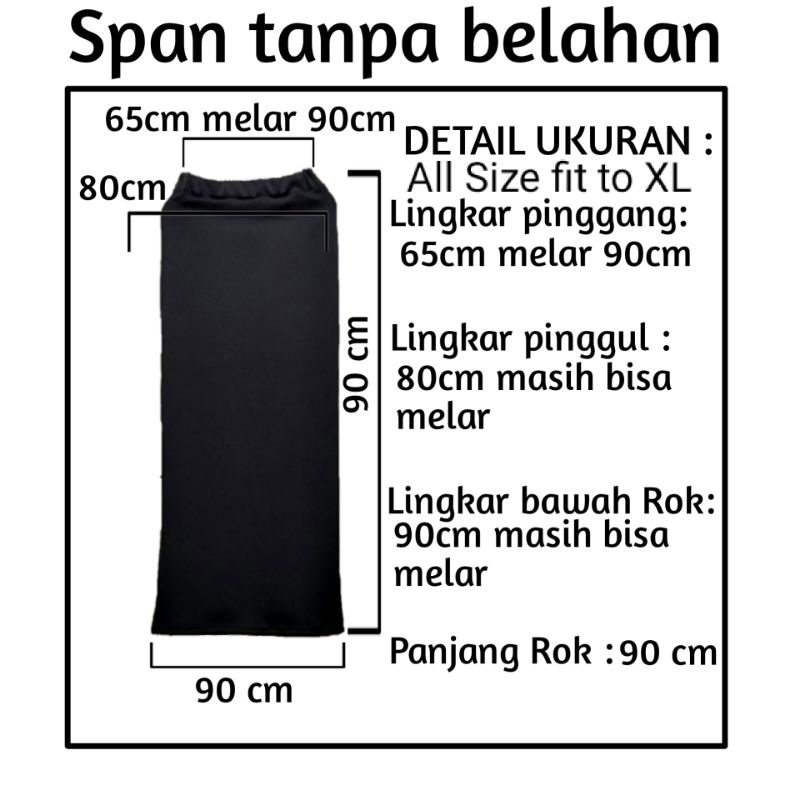 Rok Kerja Wanita Span Scuba Jumbo muat Bb 50kg sampai 80kg