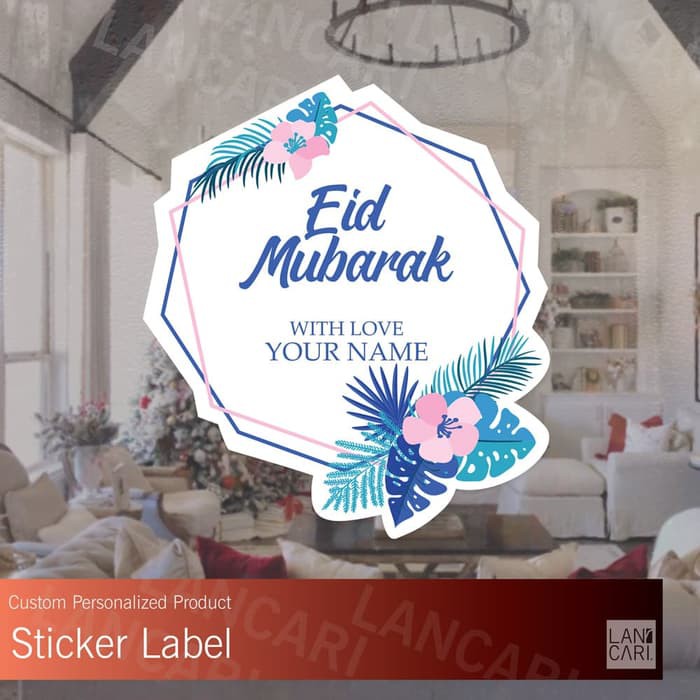 

Sticker Label custom Idul Fitri stiker Bunga Ucapan Ramadhan Lebaran Packaging Unik Lucu Flowers