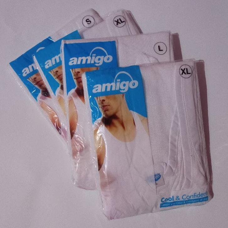 3 Pcs Singlet Amigo | Kaos Dalam Pria Dewasa Anak Remaja | Open | Laki Laki ABG Pakaian Underwear Grosir