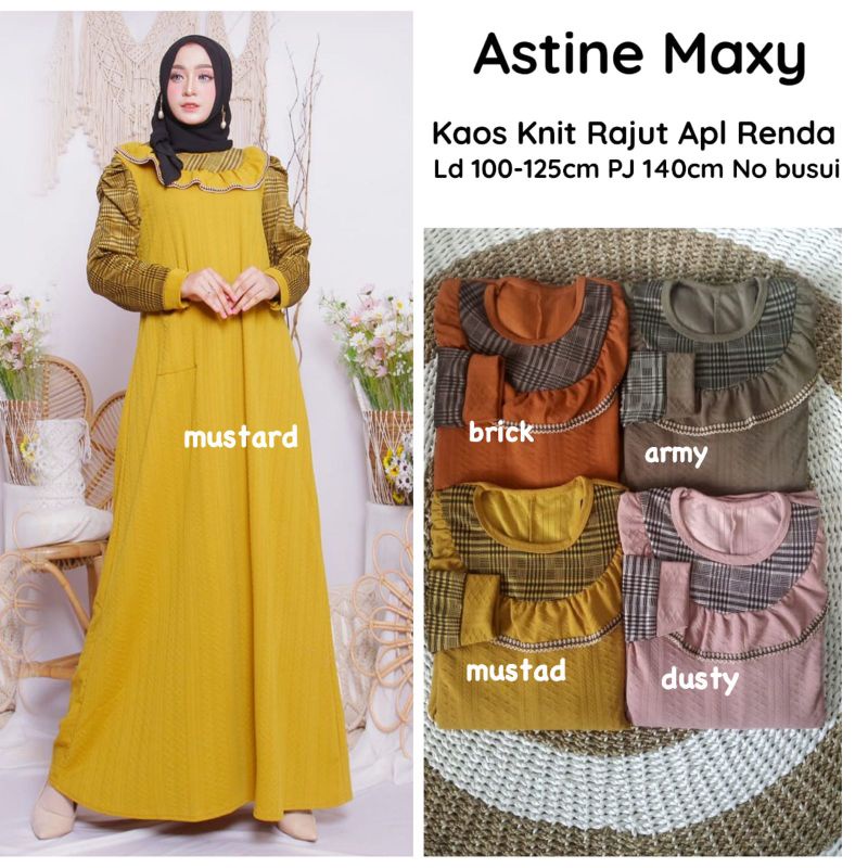 Astine Maxy - Gamis Knit Rajut Premium LD100+ Melar / Calamery Maxy / Wella Maxy / R.18 - 271-6102