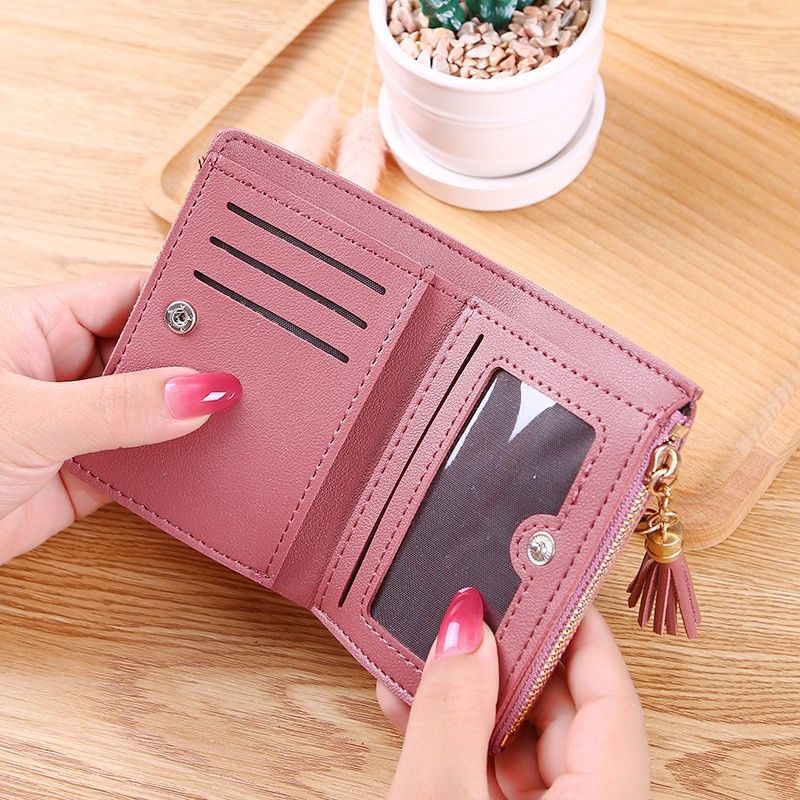 Dompet Lipat Wanita Terbaru D16 Trendy Murah Bahan Kulit Kekinian