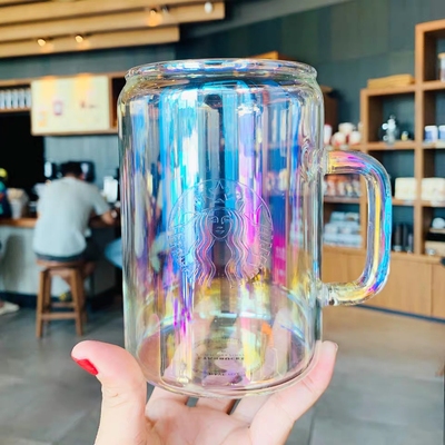 Starbucks Tumbler Laser Aurora Glass Cup Starbucks 700ML