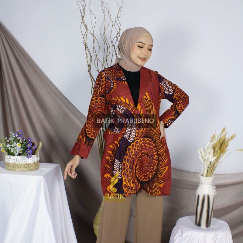 Madona Blazer Batik Prabuseno / Outer Batik Wanita Prabuseno / Atasan Wanita