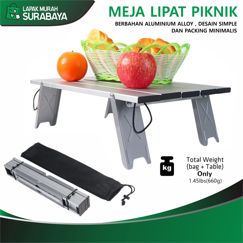 Jual Meja Lipat Outdoor Portable Aluminium Meja Camping Lipat Meja Piknik Portable Shopee 