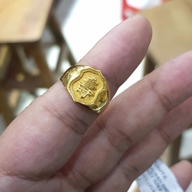 CINCIN EMAS PRIA WANITA SHOU FU PANJANG UMUR 24K