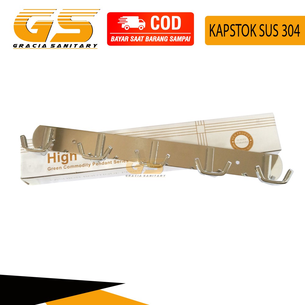 Gantungan Baju Stainless Steel SUS-304 Kapstok 5 Kait Narita High Quality Anti Karat