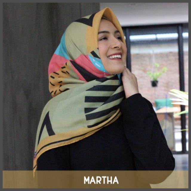 Hijab Voal Printing / Hijab Segiempat Murah / Hijab Motif Martha By Zaneva