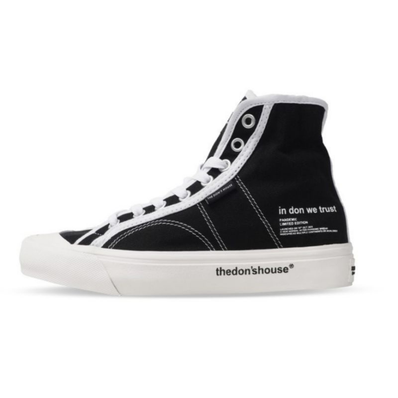 The Don's House Pandemic Bw High - Sepatu Sneakers Canvas Hitam Putih