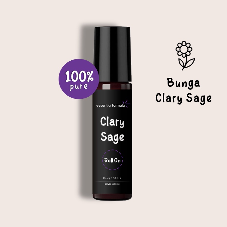 10ml Organic Clary Sage Essential Oil Roll On Bunga Clary Sage Murni 100%