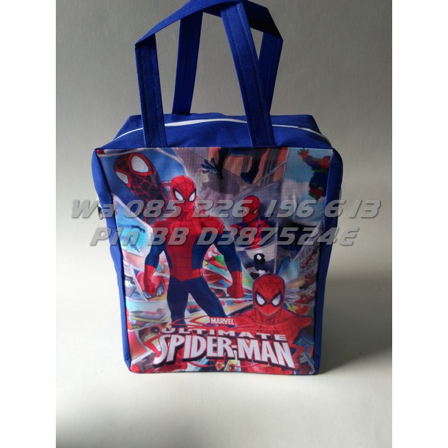 Tas Ultah Karakter SPIDERMAN | Tas Ultah Anak SPIDERMAN dengan Resleting