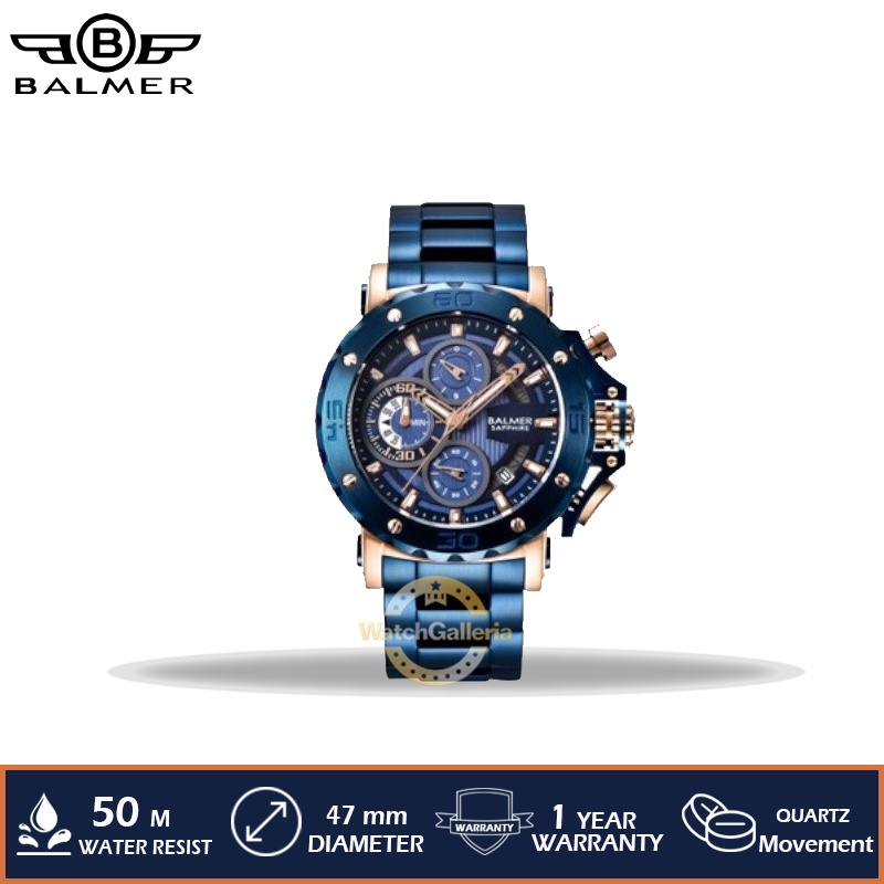 Jam Tangan Pria Balmer B-7975MC BRG-5 Stainless Steel Original